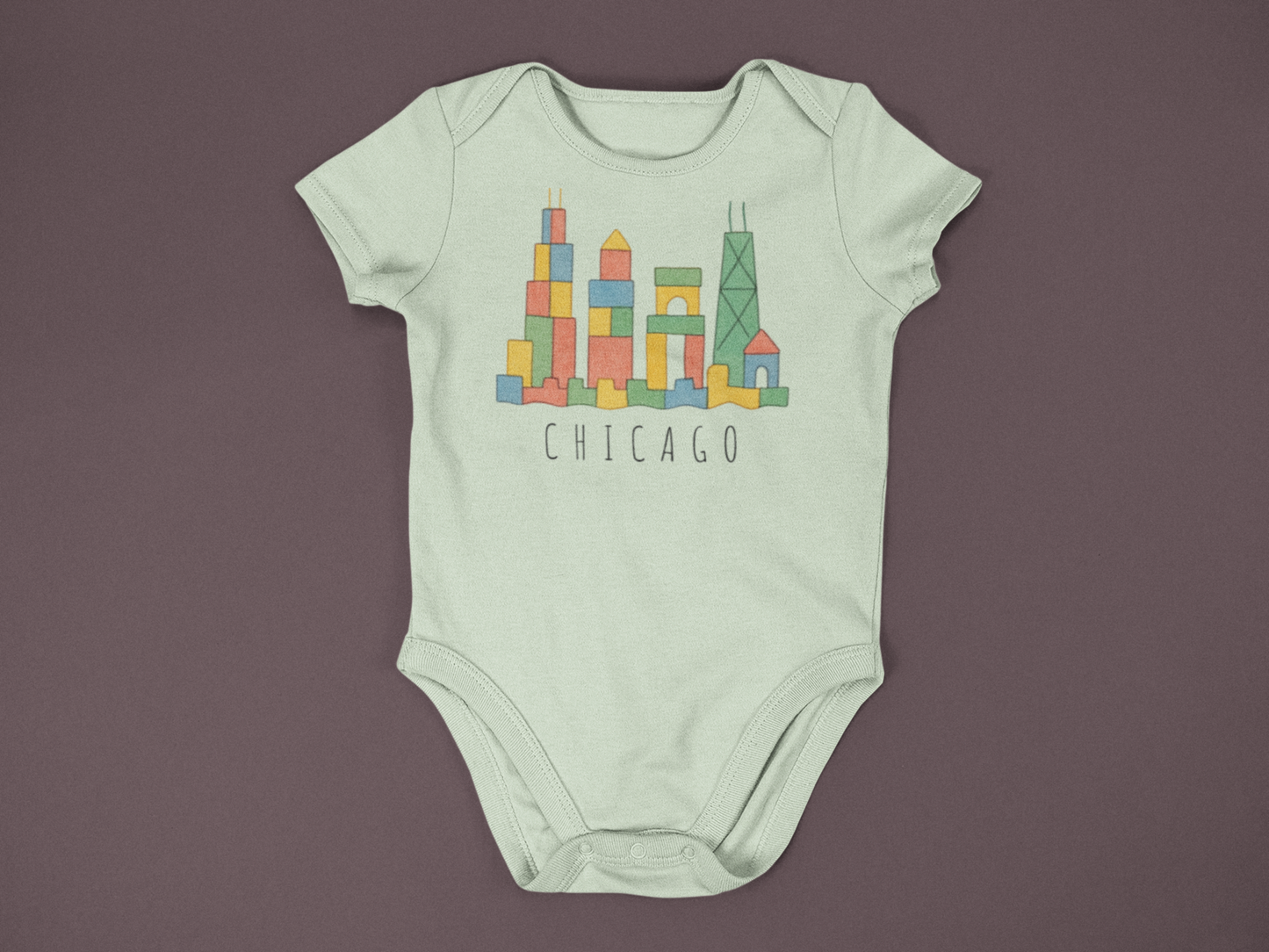 Chicago Skyline Baby Onesie – Built with Love (and Blocks!)