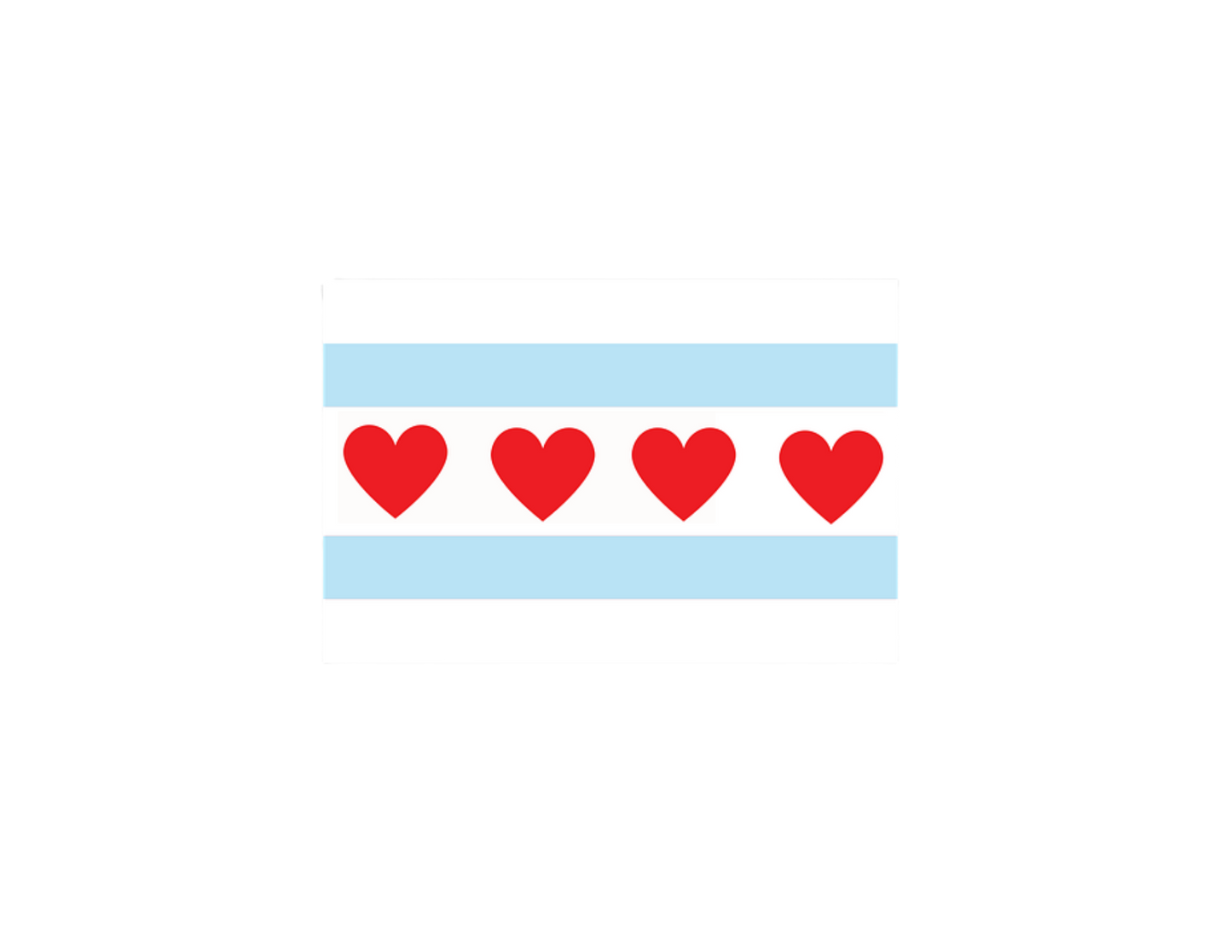 Chicago Heart Flag Sticker