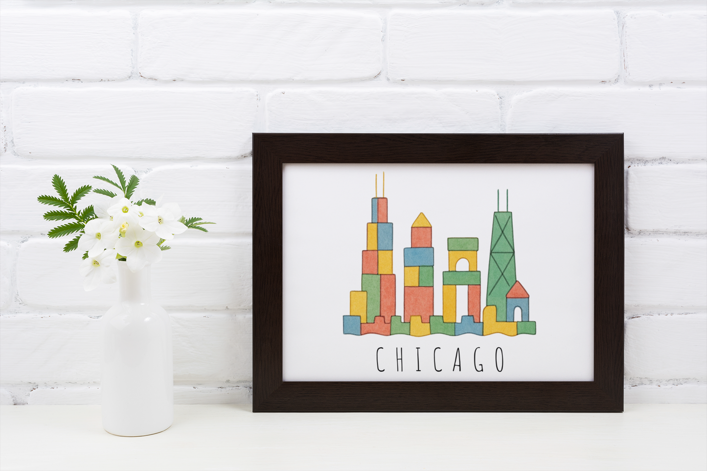 Chicago Skyline Wall Art – Wooden Block Design