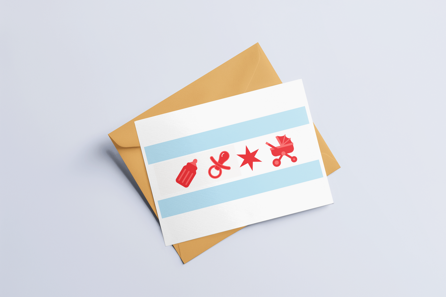 Chicago Baby Flag Greeting Card