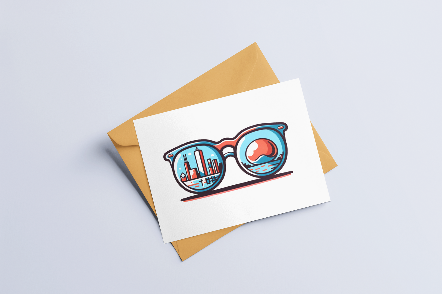 Chicago Skyline Sunglasses Greeting Card