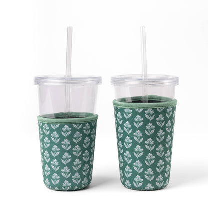 Floral Drink Sleeve | Iced Coffee Koozie | Drink Cover