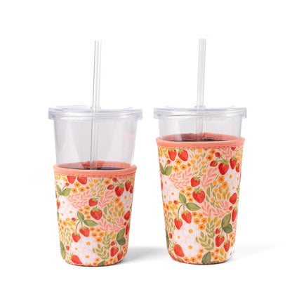 Floral Drink Sleeve | Iced Coffee Koozie | Drink Cover