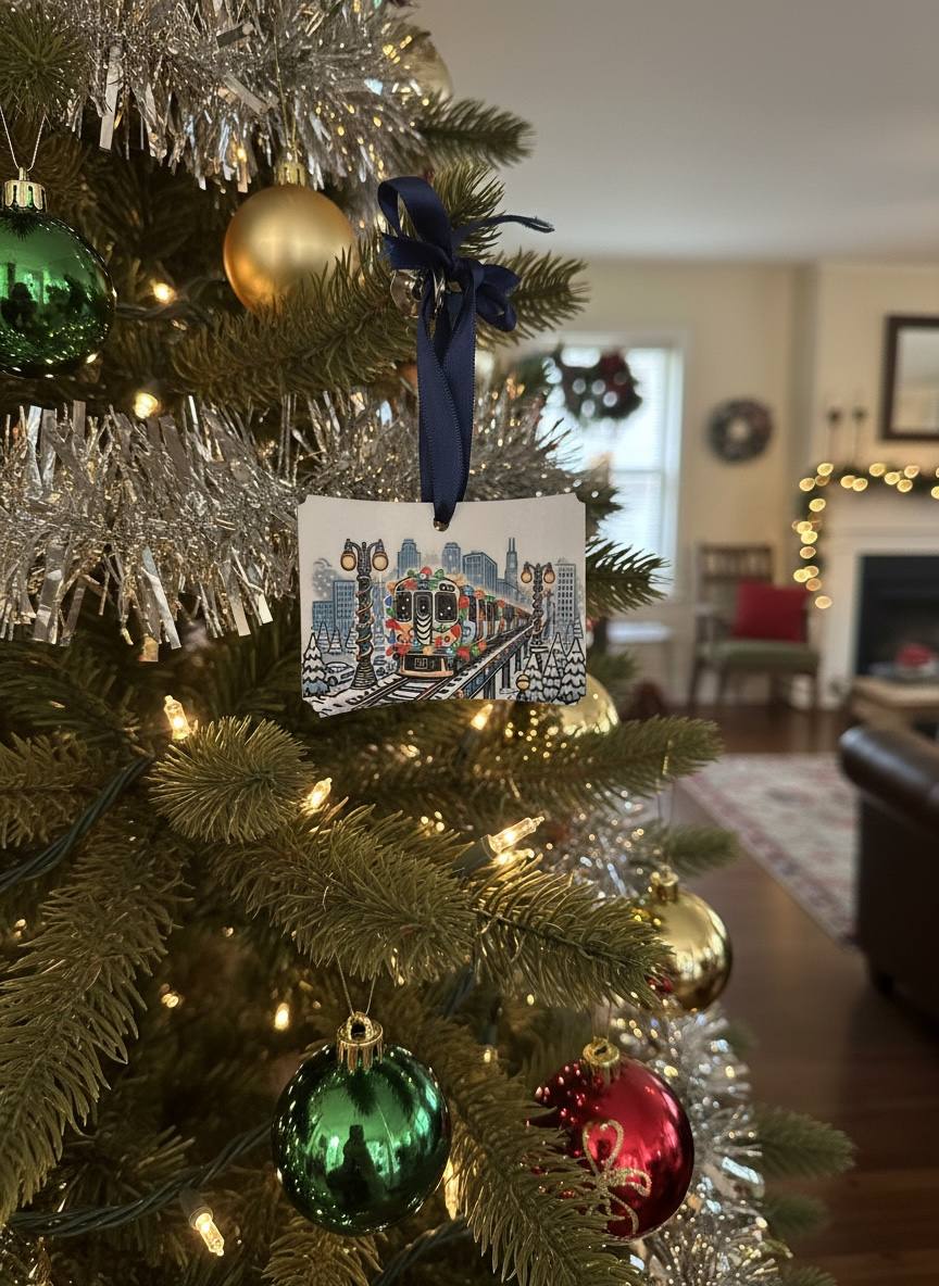Chicago "L" Train Ornament