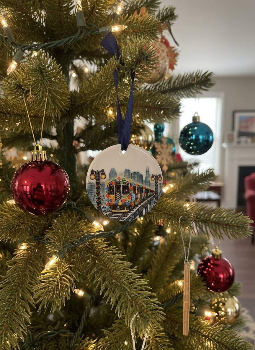 Chicago "L" Train Ornament