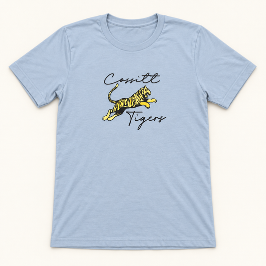 Cursive Tigers script shirt for Cossitt Avenue School