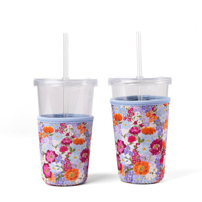 Floral Drink Sleeve | Iced Coffee Koozie | Drink Cover