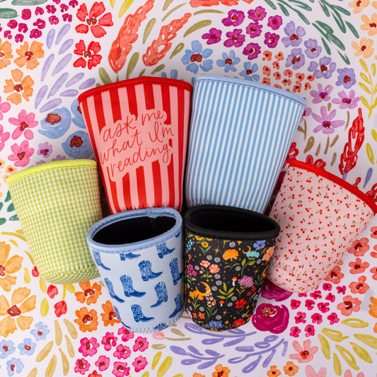 Floral Drink Sleeve | Iced Coffee Koozie | Drink Cover