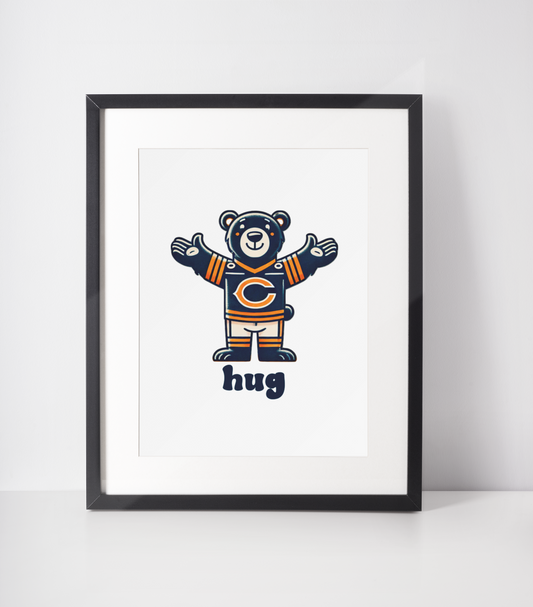 Chicago Bears "Bear Hug" Wall Art Print