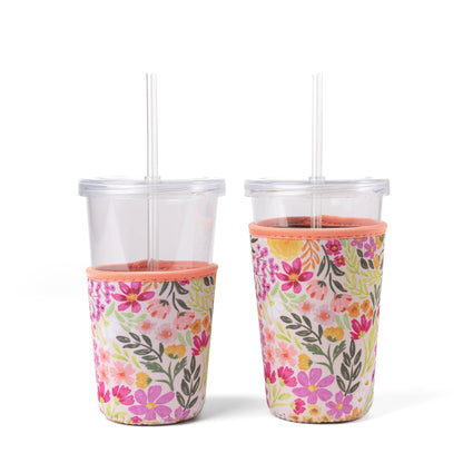Floral Drink Sleeve | Iced Coffee Koozie | Drink Cover