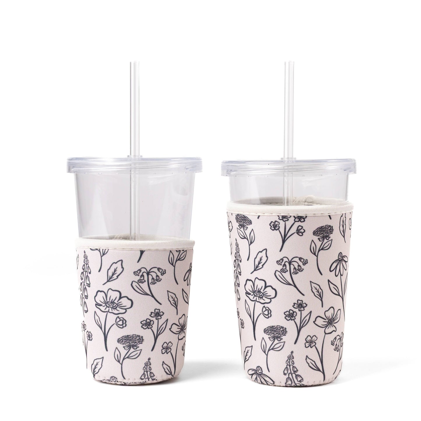Floral Drink Sleeve | Iced Coffee Koozie | Drink Cover