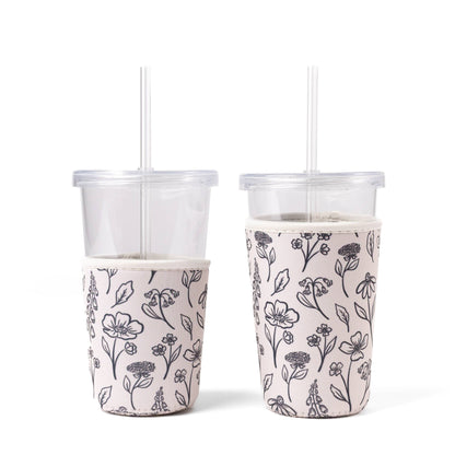Floral Drink Sleeve | Iced Coffee Koozie | Drink Cover