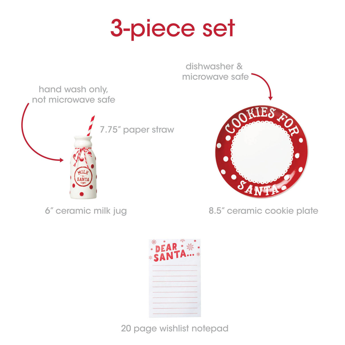 Cookies for Santa Plate, Milk Jug & Letter Set