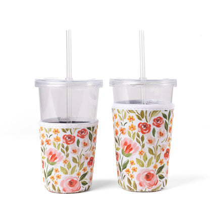 Floral Drink Sleeve | Iced Coffee Koozie | Drink Cover