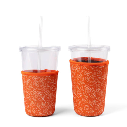 Floral Drink Sleeve | Iced Coffee Koozie | Drink Cover