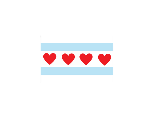 Chicago Heart Flag Sticker