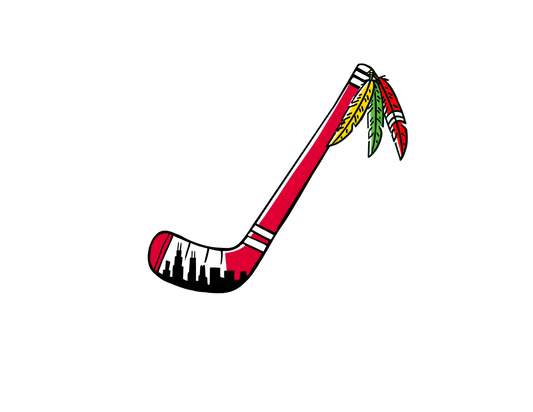 Chicago Hockey Stick Skyline Sticker