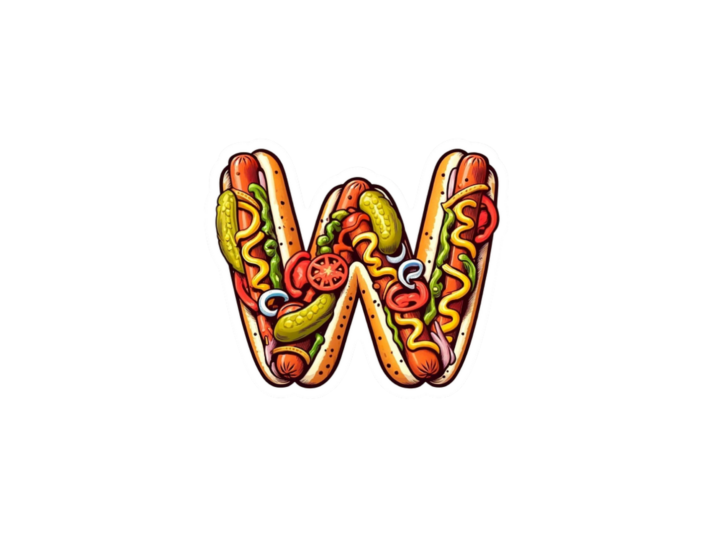 Hot Dog “W” Sticker