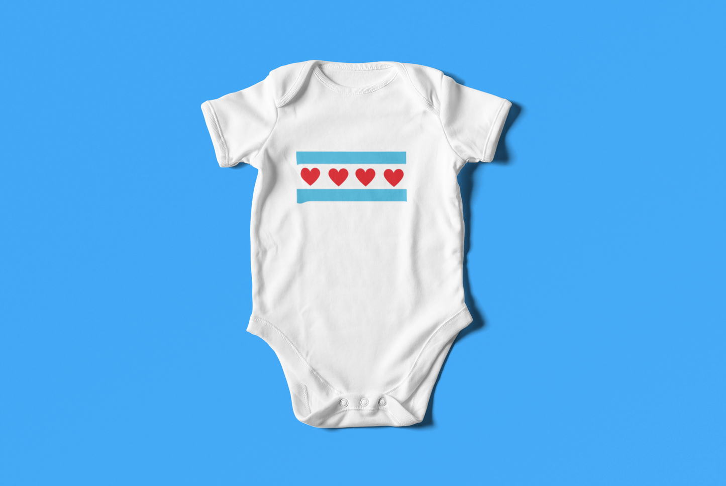 Chicago Heart Flag Onesie