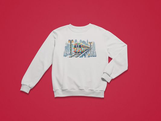 Holiday "L" Train Toddler/Youth Crewneck – Chicago Winter Edition