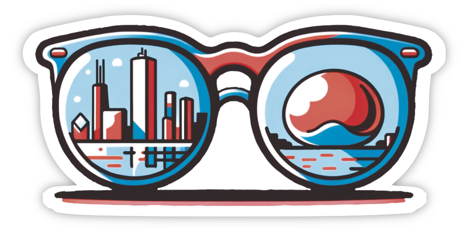 Chicago Skyline Sunglasses Sticker