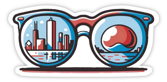 Chicago Skyline Sunglasses Sticker