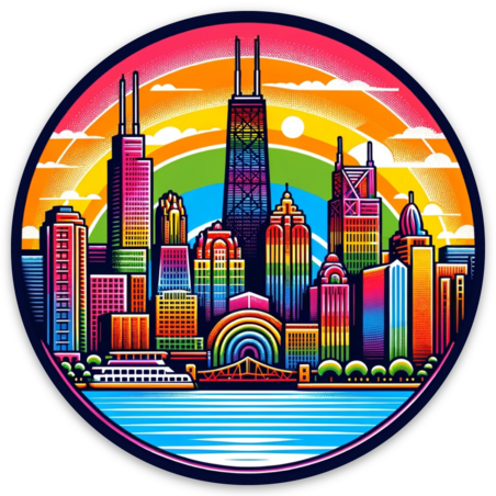 Chicago Rainbow Sticker