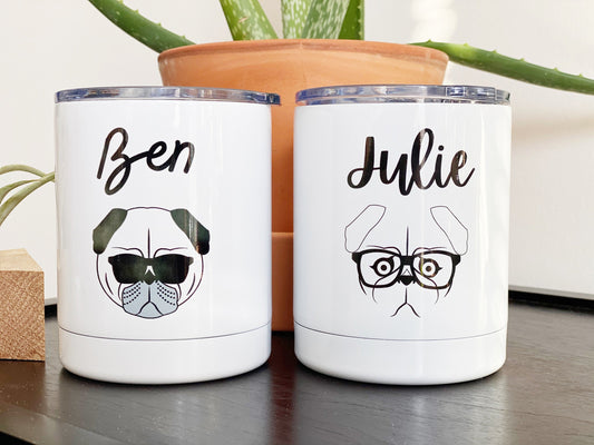 Pug Personalized Tumbler