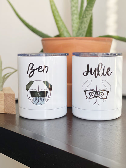 Pug Personalized Tumbler