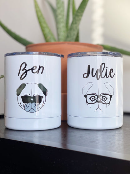 Pug Personalized Tumbler