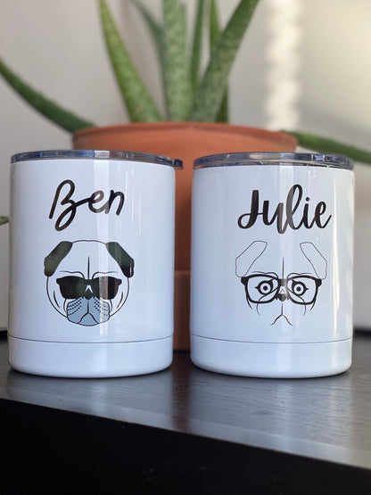 Pug Personalized Tumbler