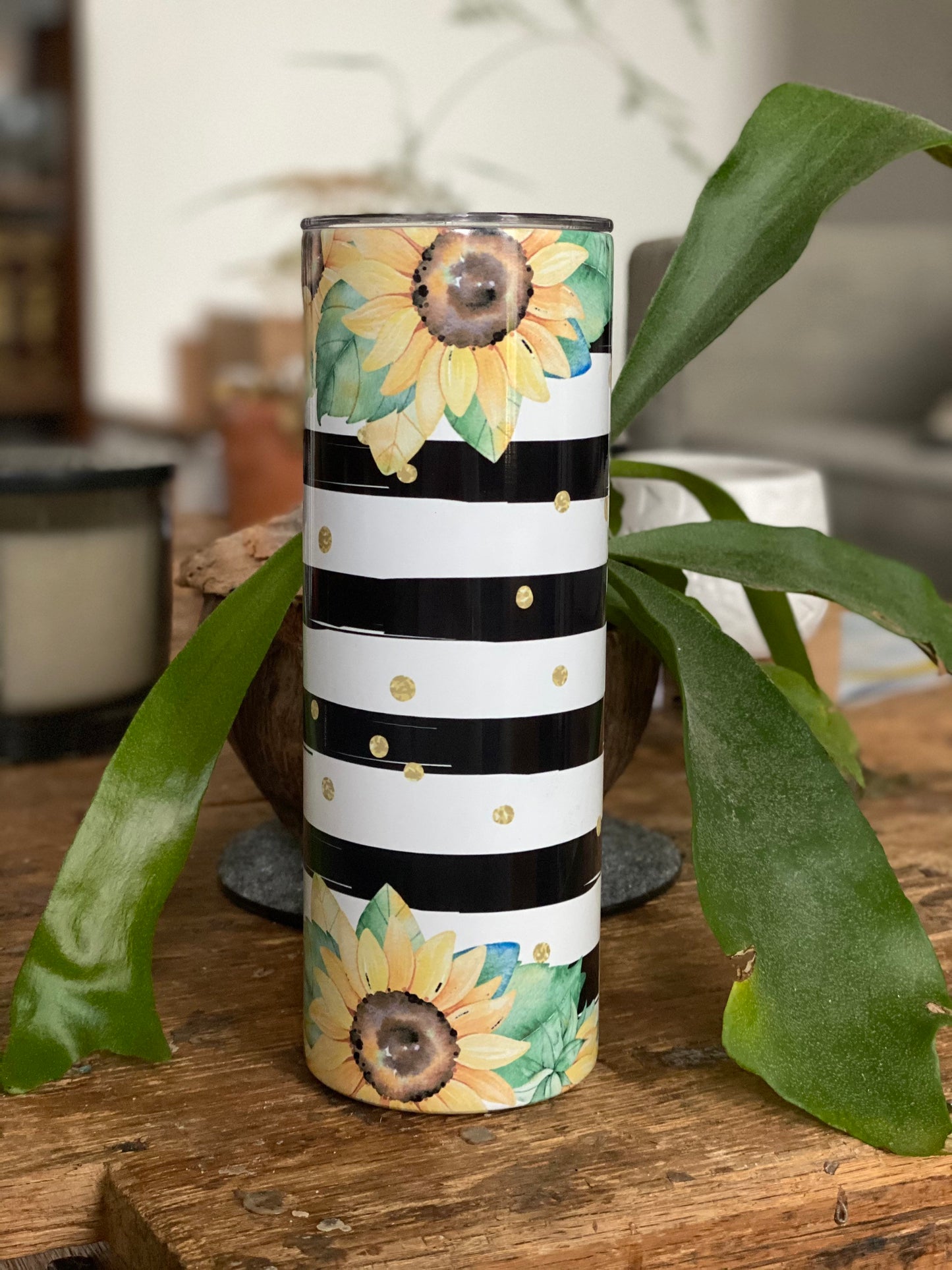 Sunflower and Stripes Tumbler