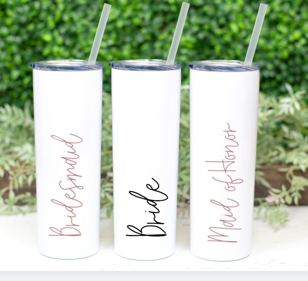 20oz Skinny Personalized Tumbler for Bachlorette Party