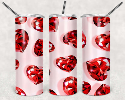 Valentines Heart Gem Tumbler